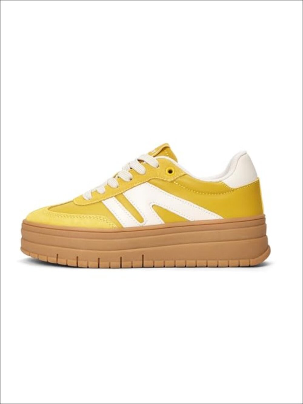 Platform Sneakers Faux Leather Suede Slip Resistant Casual Skate